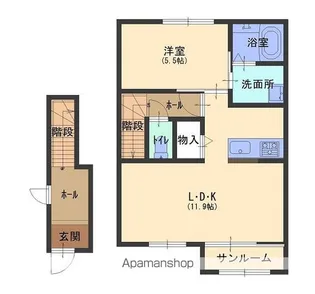 ドルチェB棟【2階】の間取り
